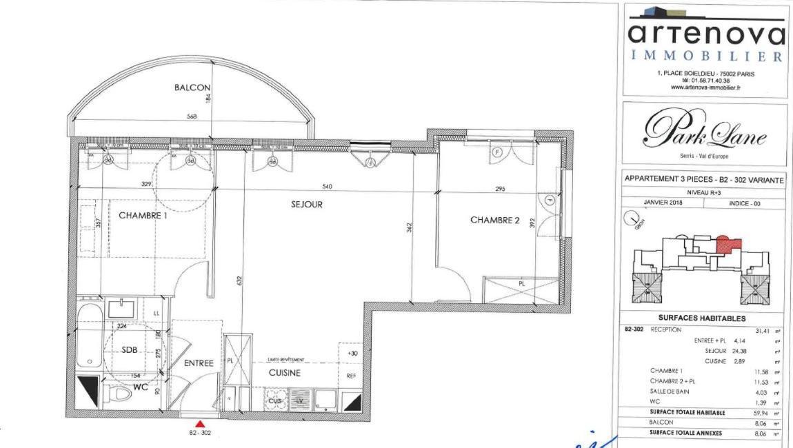 3 Room Flat In Parklane - 1,5Km Disney Serris Eksteriør bilde